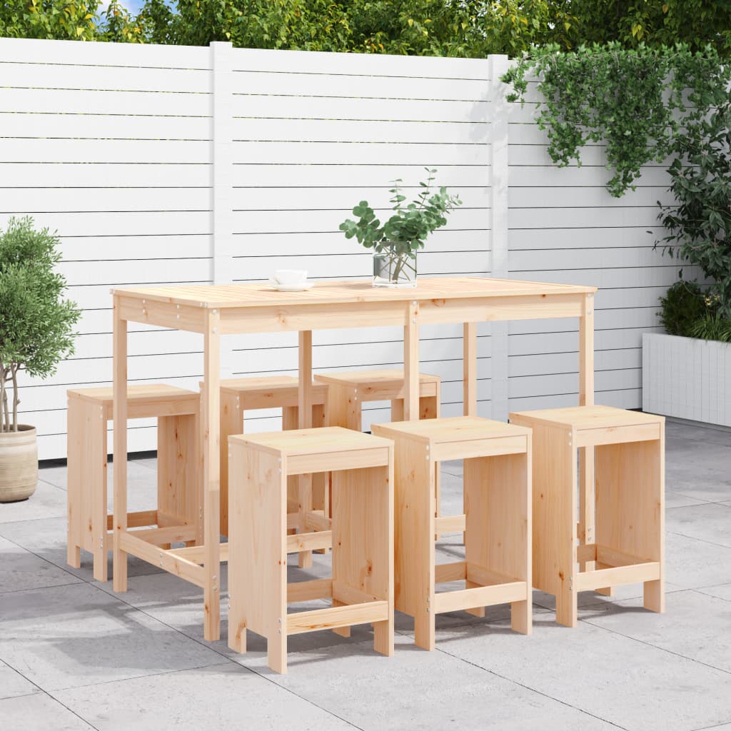 Ensemble De Bar De Jardin 7 Pcs Bois Massif Douglas