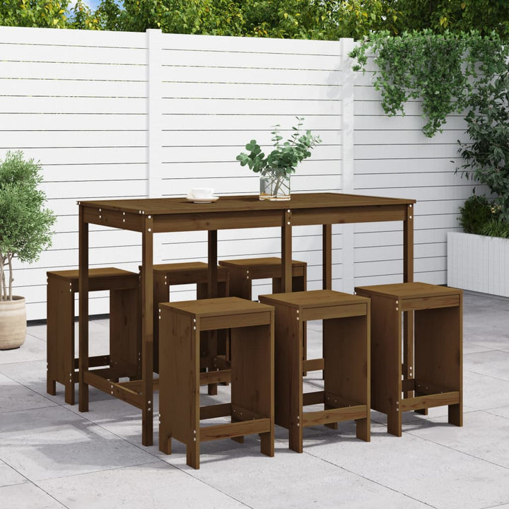 Ensemble De Bar De Jardin 7 Pcs Bois Massif Douglas