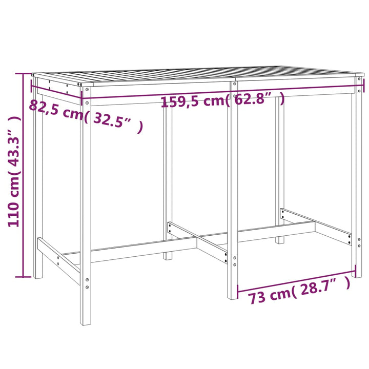 Ensemble De Bar De Jardin 7 Pcs Bois Massif Douglas