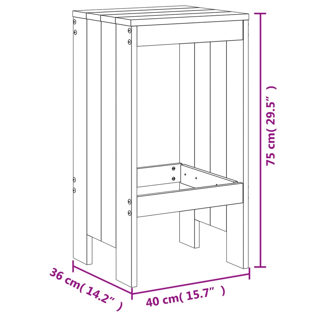 Ensemble De Bar De Jardin 7 Pcs Bois Massif Douglas