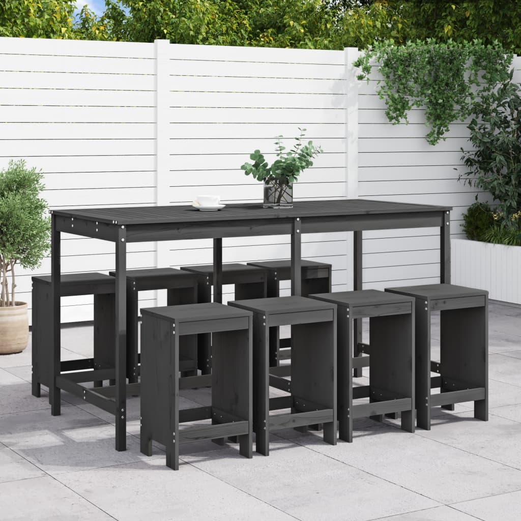 Ensemble De Bar De Jardin 9 Pcs Bois Massif Douglas
