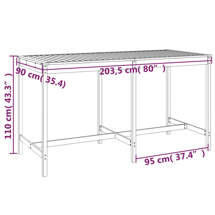 Ensemble De Bar De Jardin 9 Pcs Bois Massif Douglas