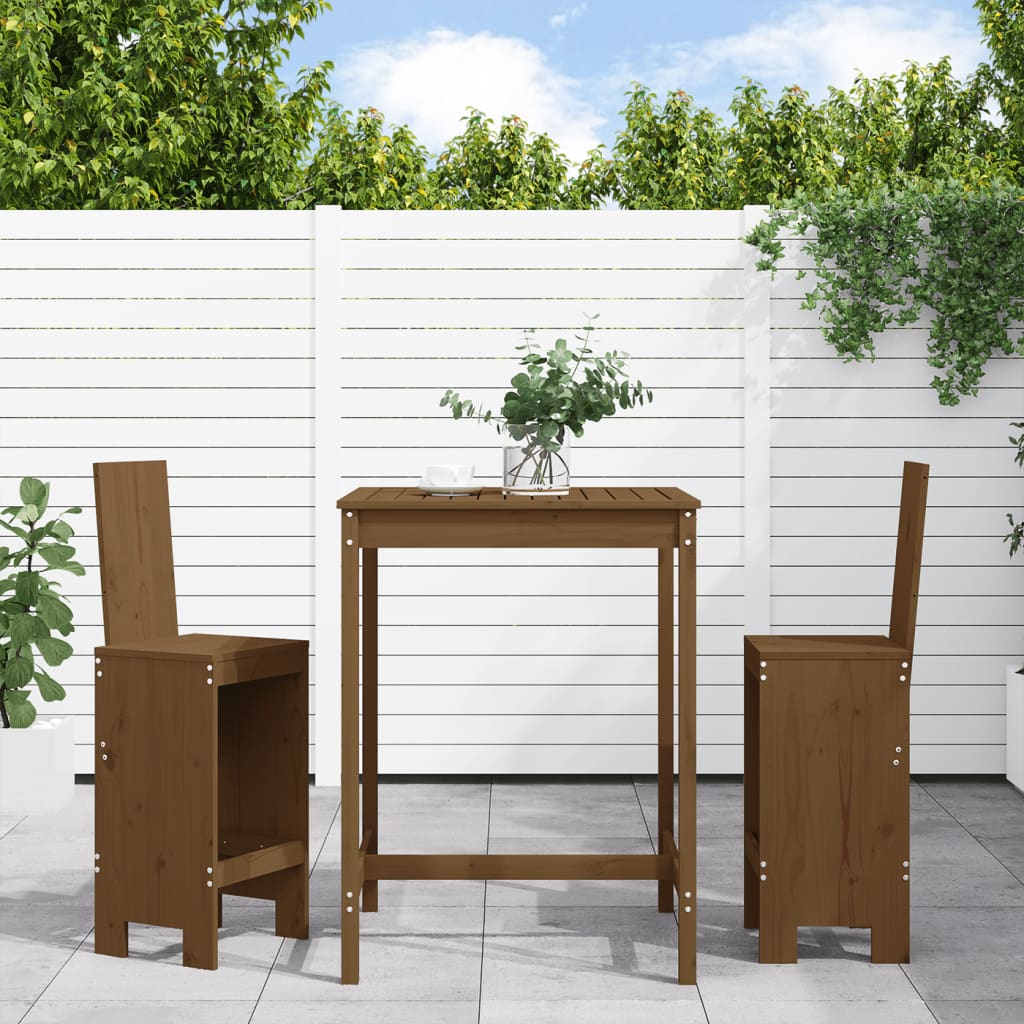 Ensemble De Bar De Jardin 3 Pcs Bois Massif De Douglas
