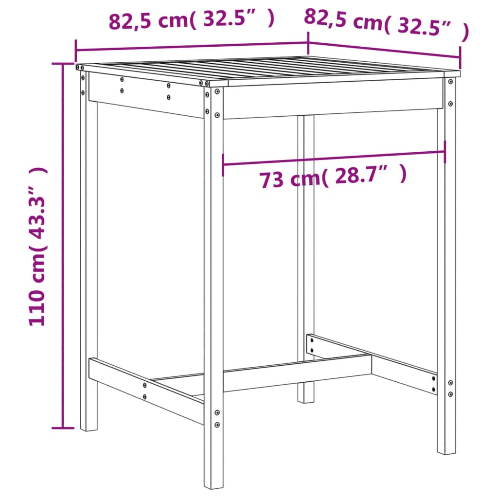 Ensemble De Bar De Jardin 3 Pcs Bois Massif De Douglas