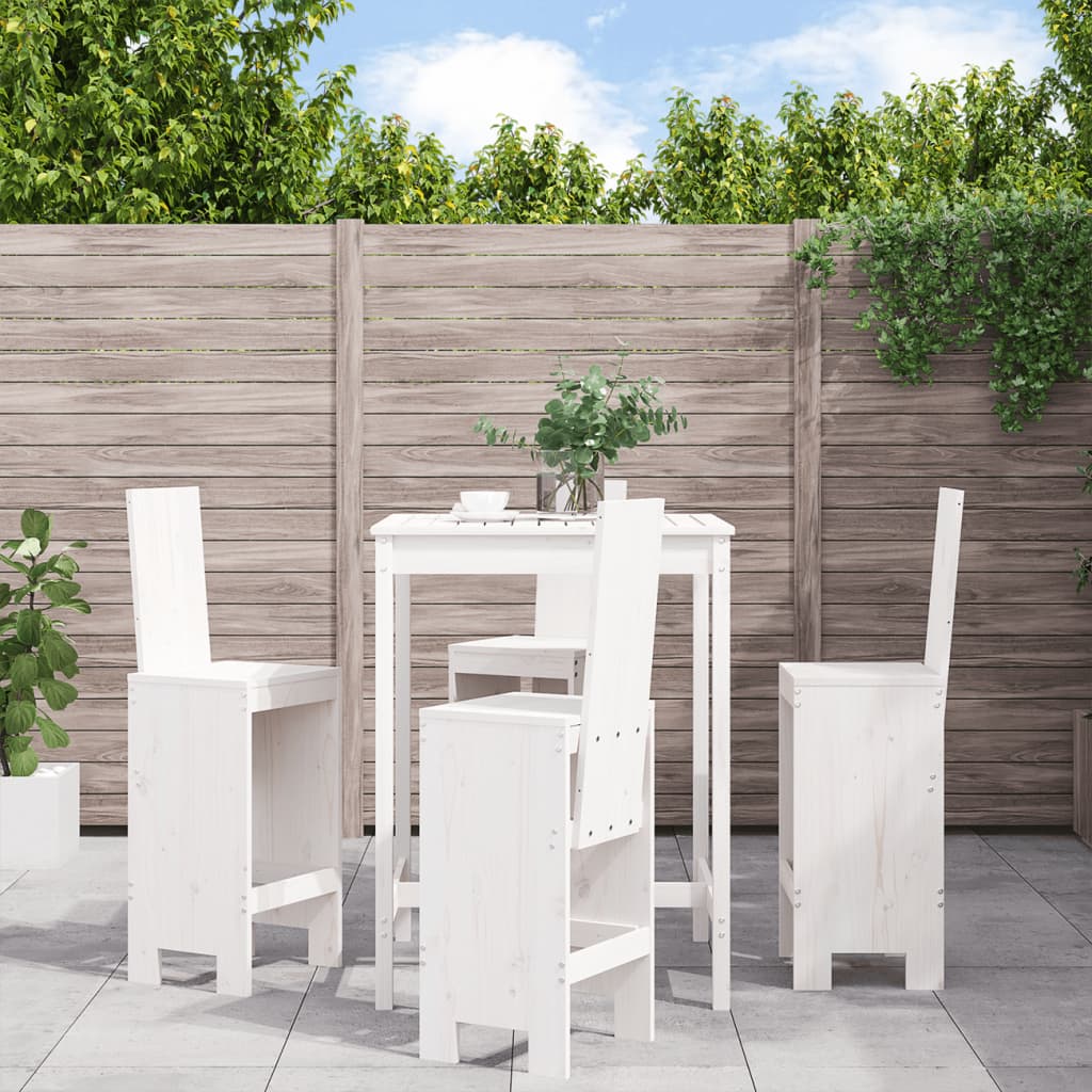 Ensemble De Bar De Jardin 5 Pcs Noir Bois De Pin Massif