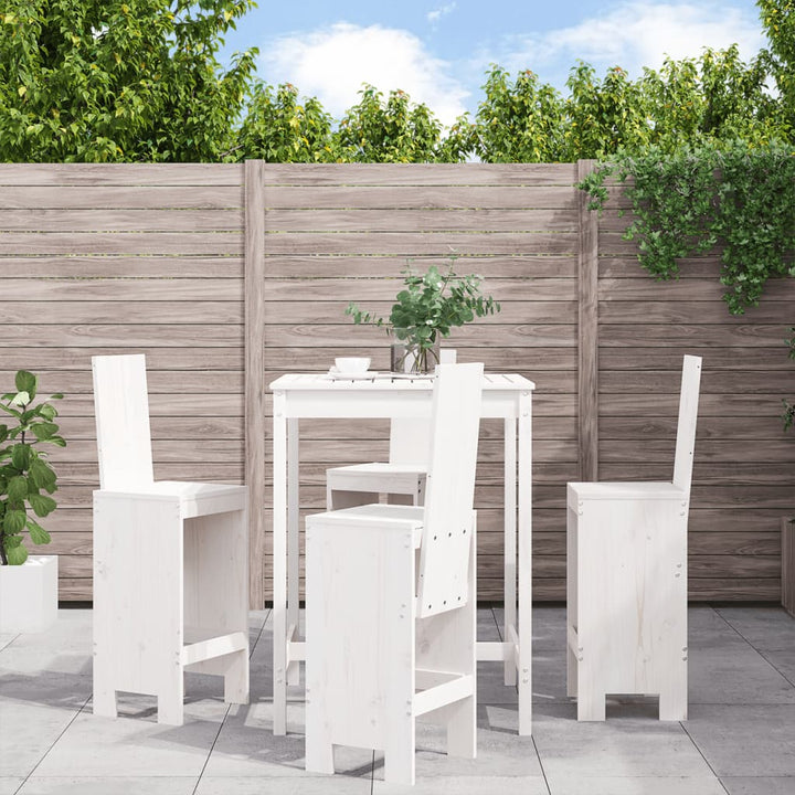 Ensemble De Bar De Jardin 5 Pcs Noir Bois De Pin Massif
