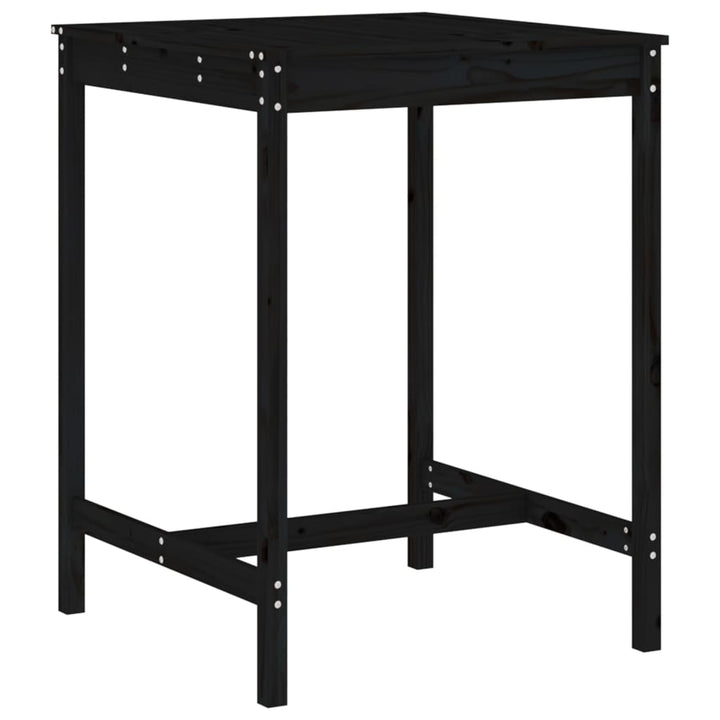 Ensemble De Bar De Jardin 5 Pcs Noir Bois De Pin Massif