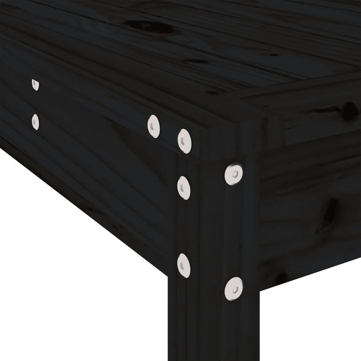 Ensemble De Bar De Jardin 5 Pcs Noir Bois De Pin Massif