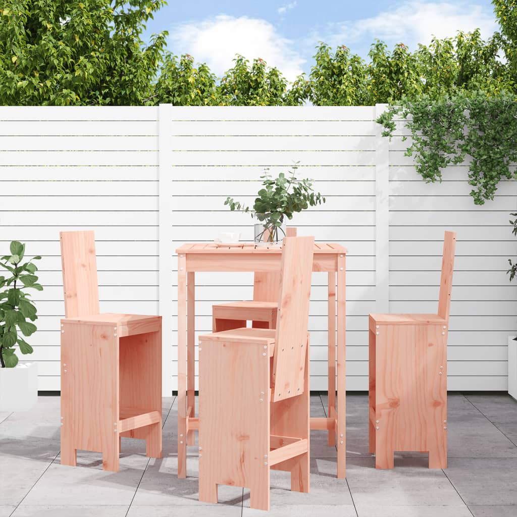 Ensemble De Bar De Jardin 5 Pcs Noir Bois De Pin Massif