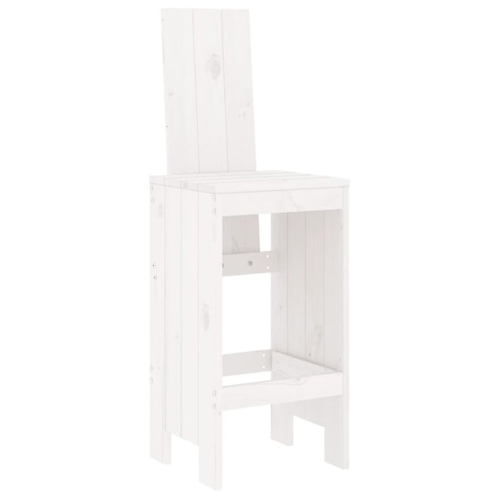 Ensemble De Bar De Jardin 7 Pcs Blanc Bois De Pin Massif