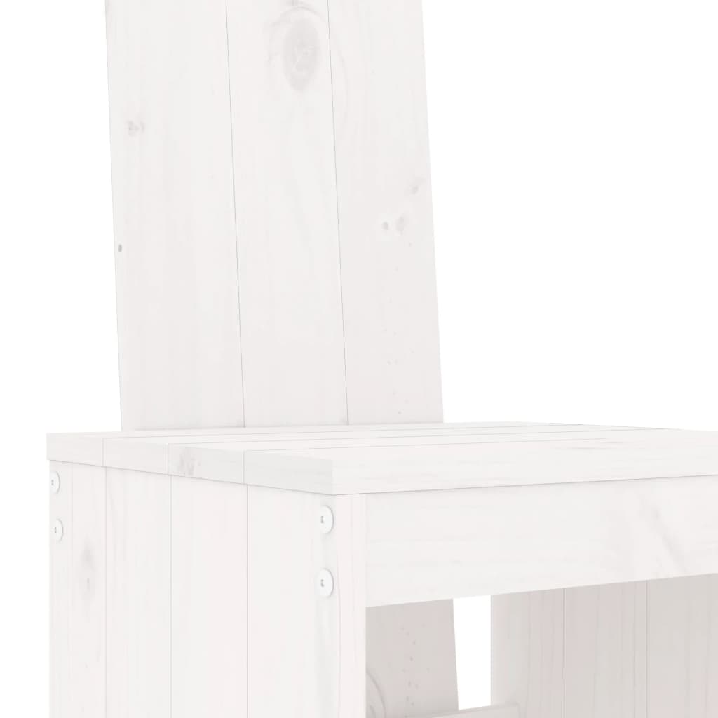 Ensemble De Bar De Jardin 7 Pcs Blanc Bois De Pin Massif