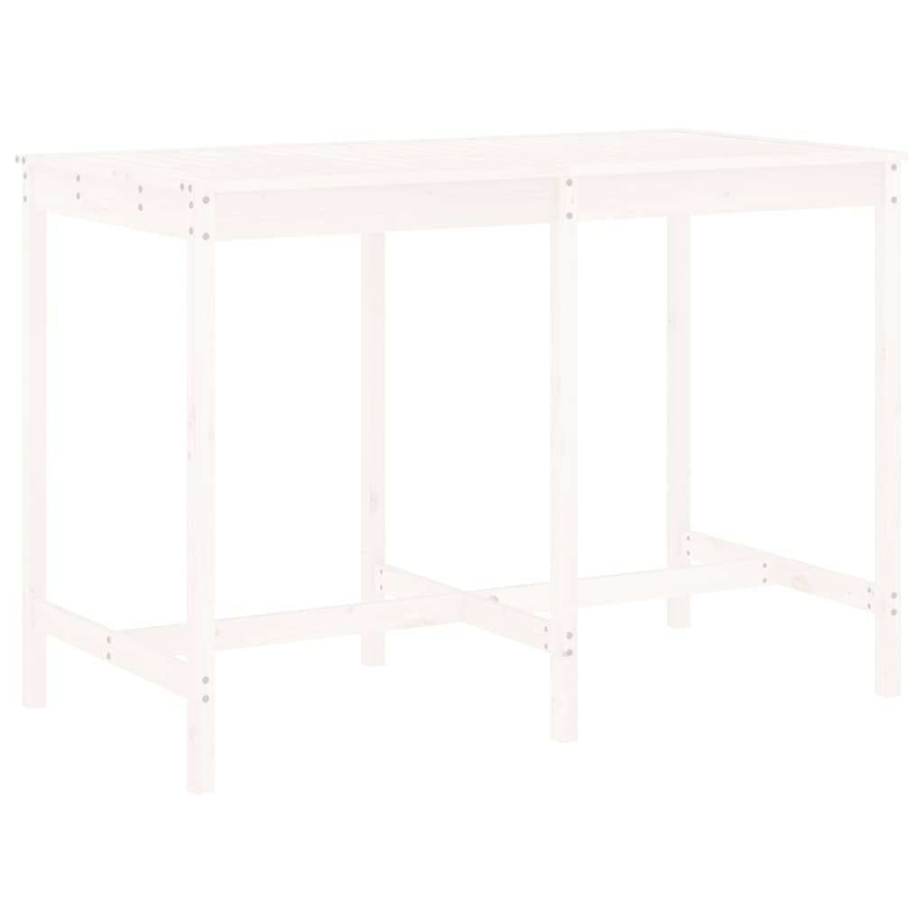 Ensemble De Bar De Jardin 7 Pcs Blanc Bois De Pin Massif