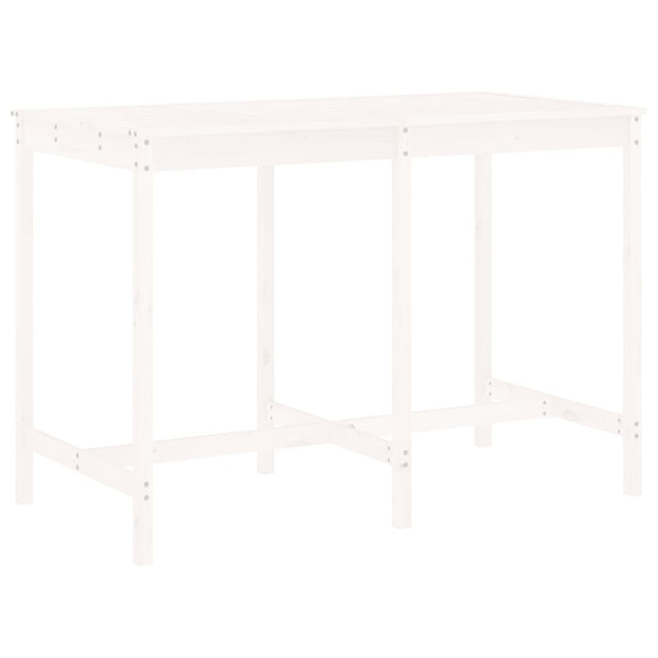 Ensemble De Bar De Jardin 7 Pcs Blanc Bois De Pin Massif