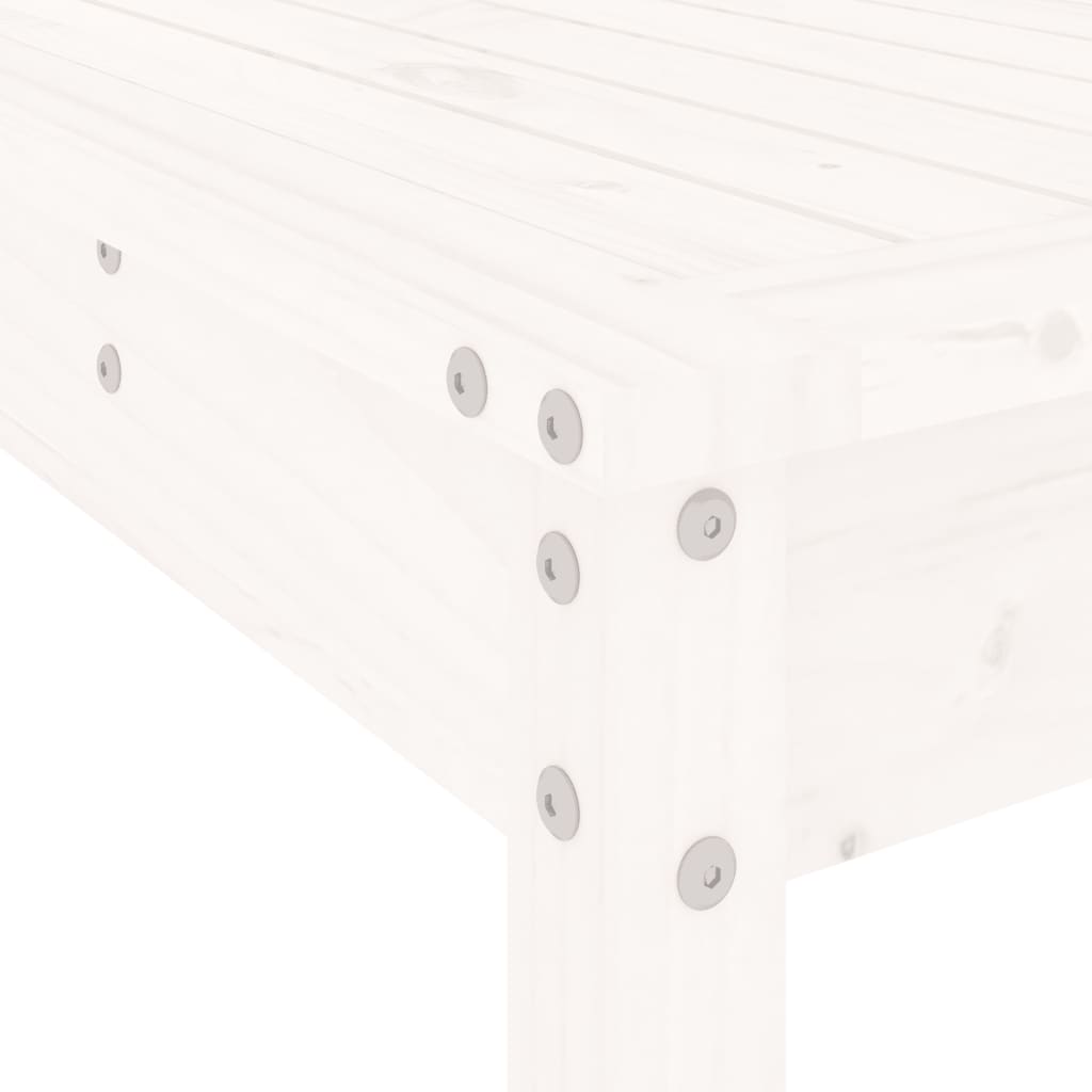 Ensemble De Bar De Jardin 7 Pcs Blanc Bois De Pin Massif