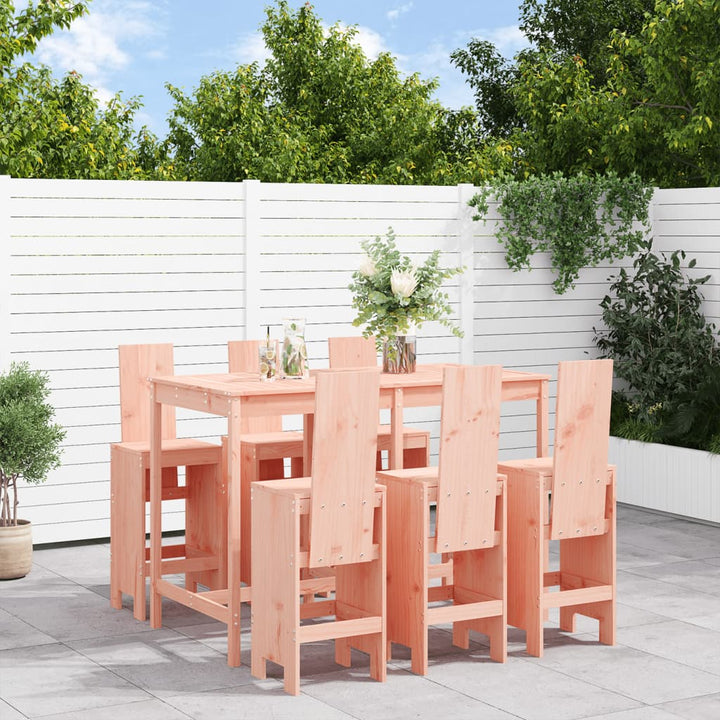 Ensemble De Bar De Jardin 7 Pcs Blanc Bois De Pin Massif
