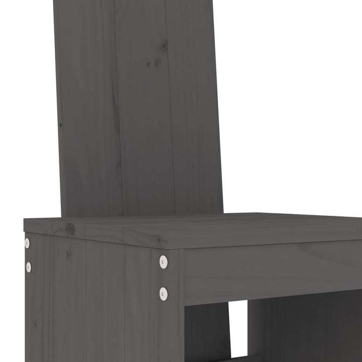Ensemble De Bar De Jardin 9 Pcs Gris Bois De Pin Massif
