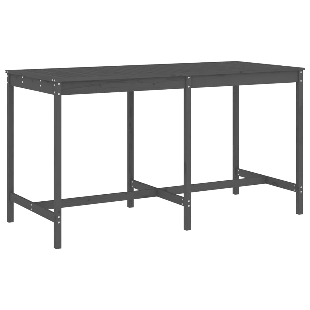 Ensemble De Bar De Jardin 9 Pcs Gris Bois De Pin Massif