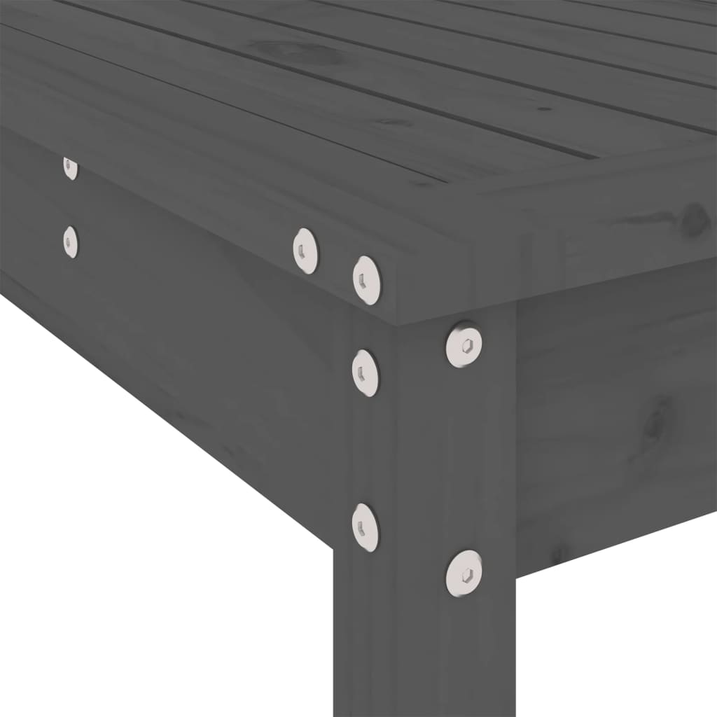 Ensemble De Bar De Jardin 9 Pcs Gris Bois De Pin Massif