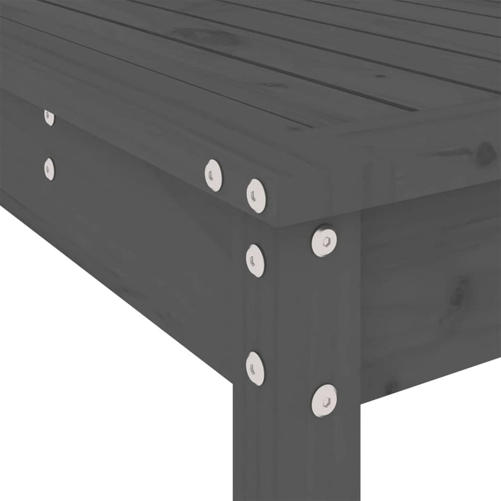 Ensemble De Bar De Jardin 9 Pcs Gris Bois De Pin Massif