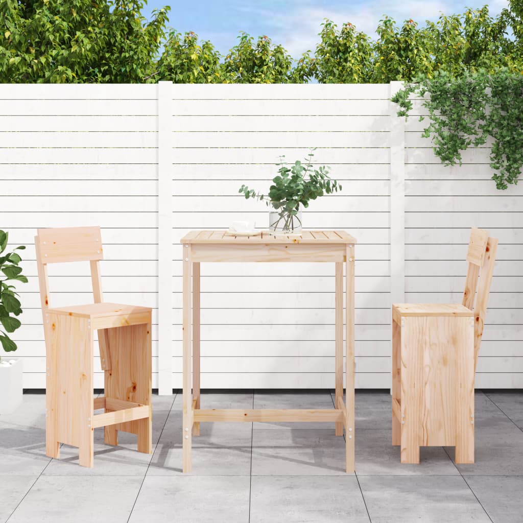 Ensemble De Bar De Jardin 3 Pcs Bois Massif De Douglas