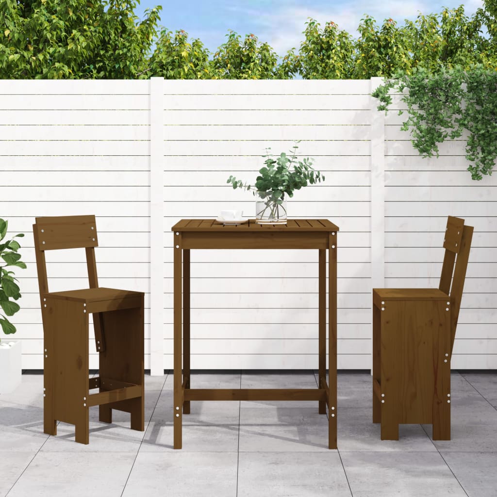 Ensemble De Bar De Jardin 3 Pcs Bois Massif De Douglas