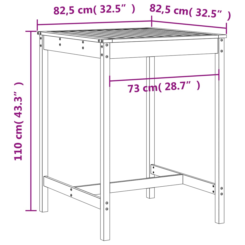 Ensemble De Bar De Jardin 3 Pcs Bois Massif De Douglas