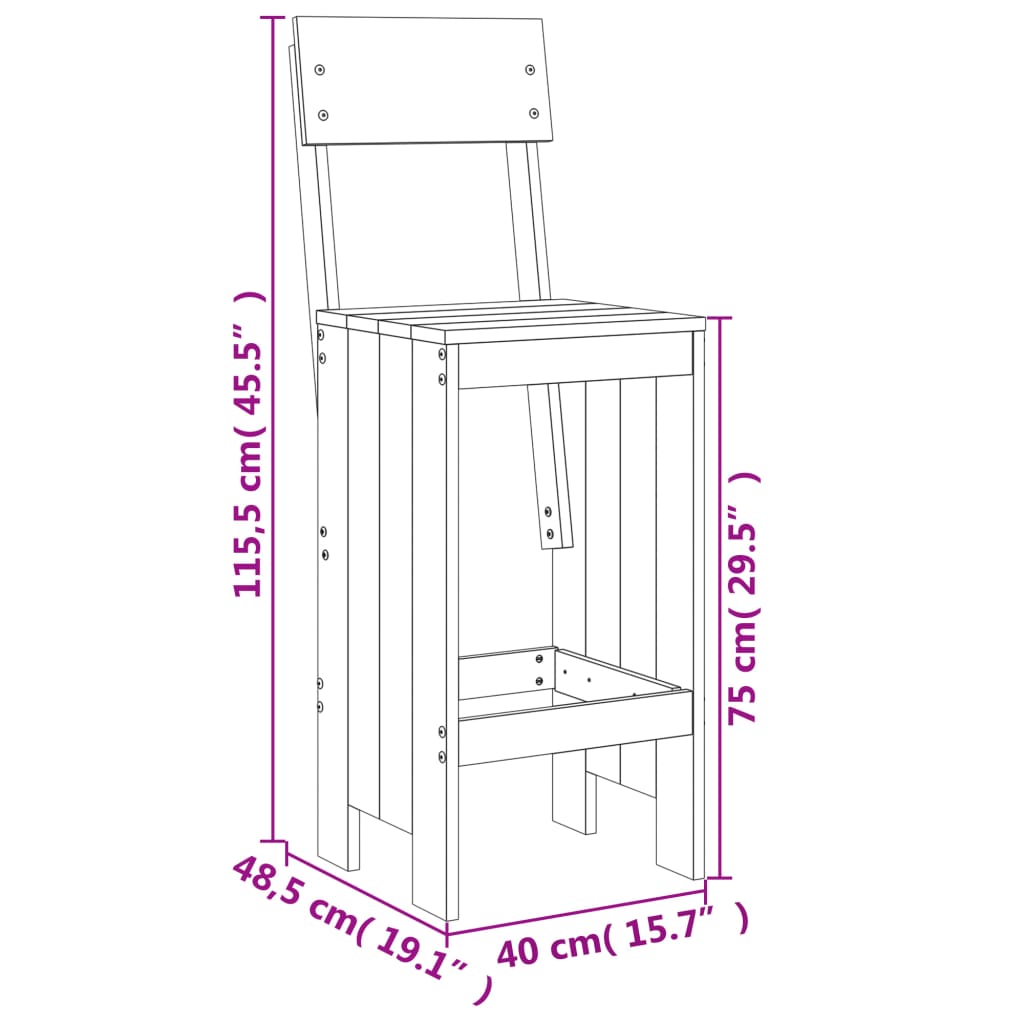 Ensemble De Bar De Jardin 5 Pcs Bois Massif De Douglas