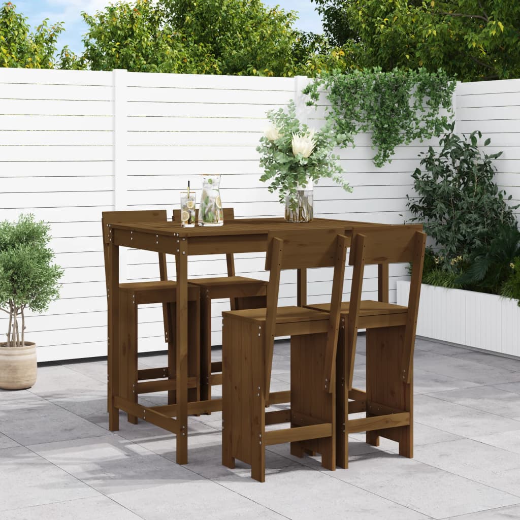 Ensemble De Bar De Jardin 5 Pcs Bois Massif De Douglas