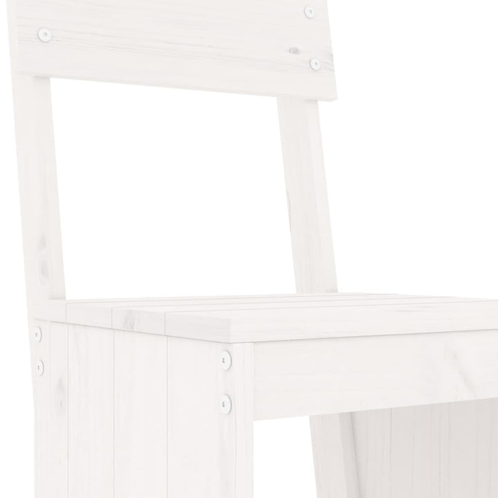 Ensemble De Bar De Jardin 7 Pcs Blanc Bois De Pin Massif