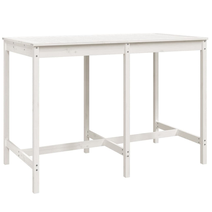 Ensemble De Bar De Jardin 7 Pcs Blanc Bois De Pin Massif
