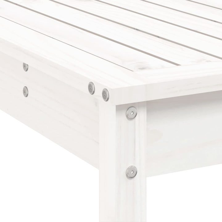 Ensemble De Bar De Jardin 7 Pcs Blanc Bois De Pin Massif
