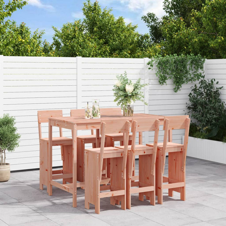 Ensemble De Bar De Jardin 7 Pcs Blanc Bois De Pin Massif