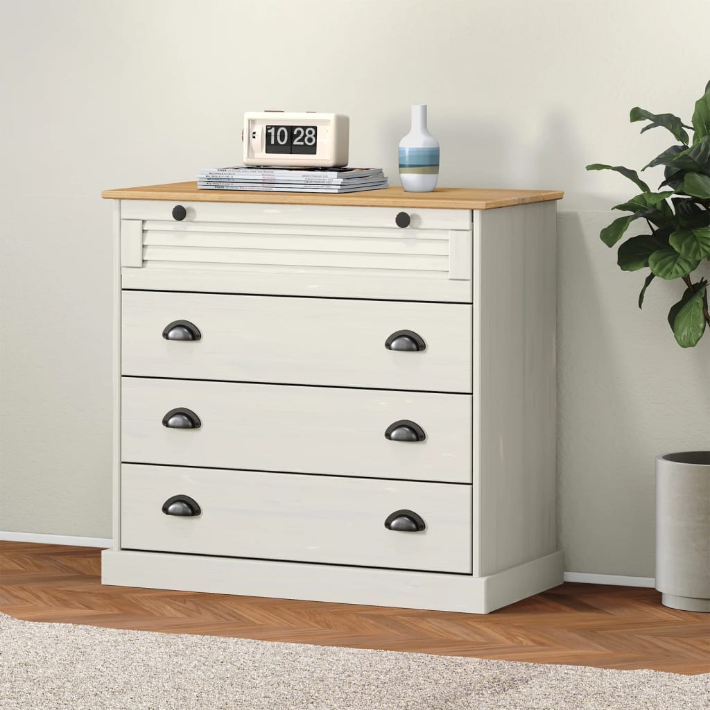 Commode Vigo 80X40X76 Cm Bois Massif De Pin