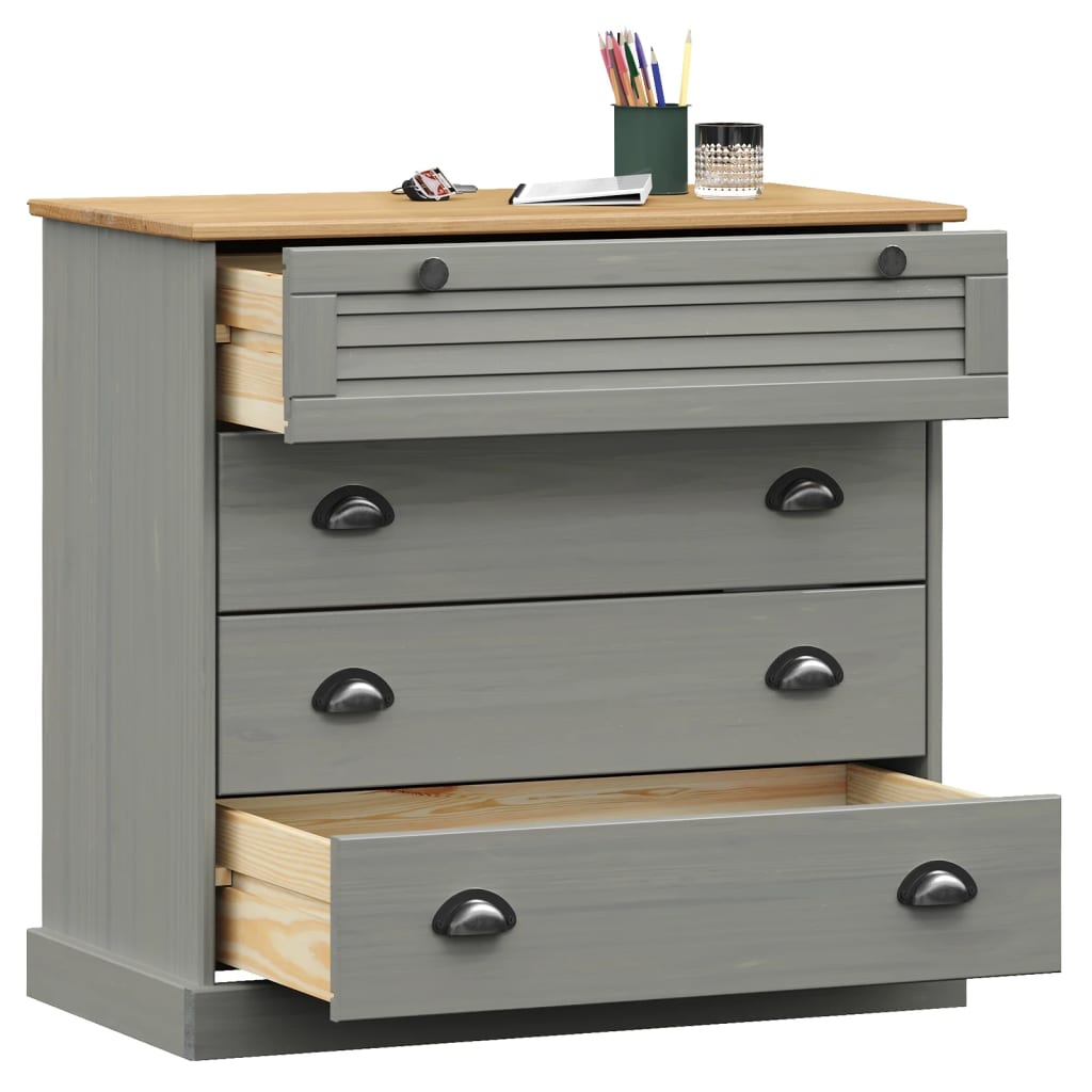 Commode Vigo 80X40X76 Cm Bois Massif De Pin