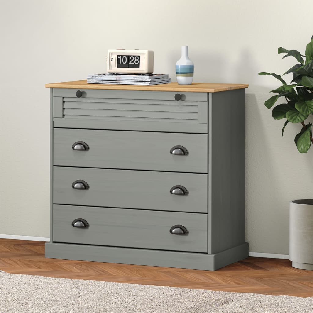 Commode Vigo 80X40X76 Cm Bois Massif De Pin