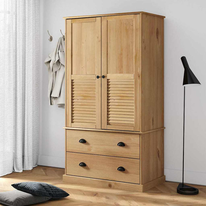 Garde-Robe Vigo 90X55X170 Cm Bois Massif De Pin