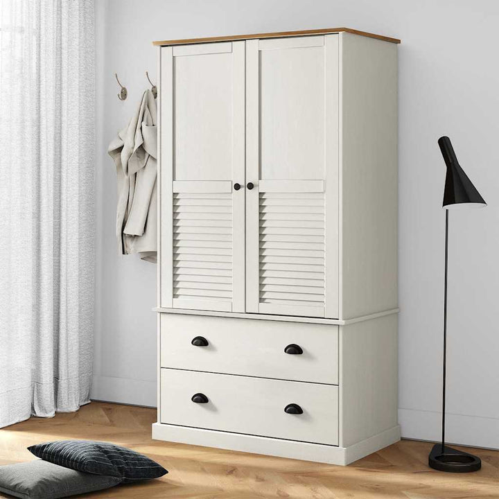 Garde-Robe Vigo 90X55X170 Cm Bois Massif De Pin