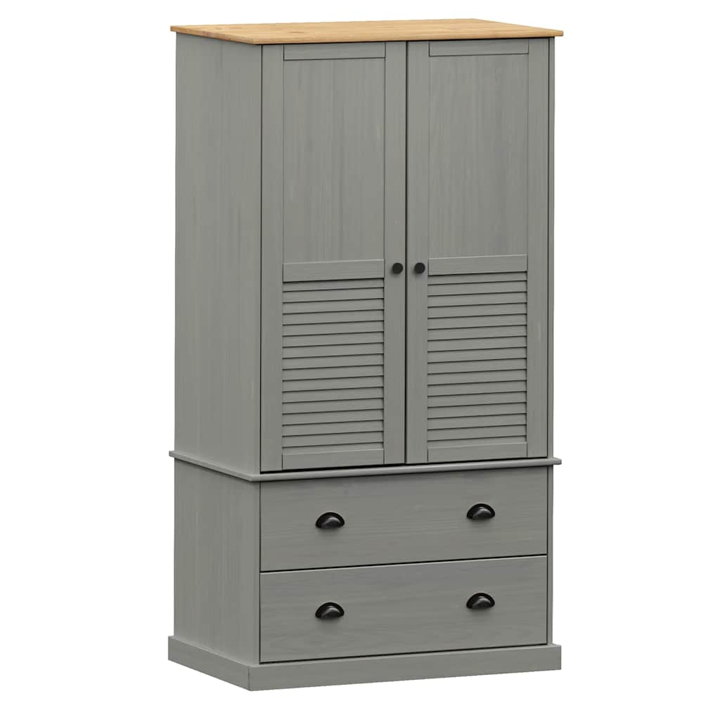 Garde-Robe Vigo 90X55X170 Cm Bois Massif De Pin