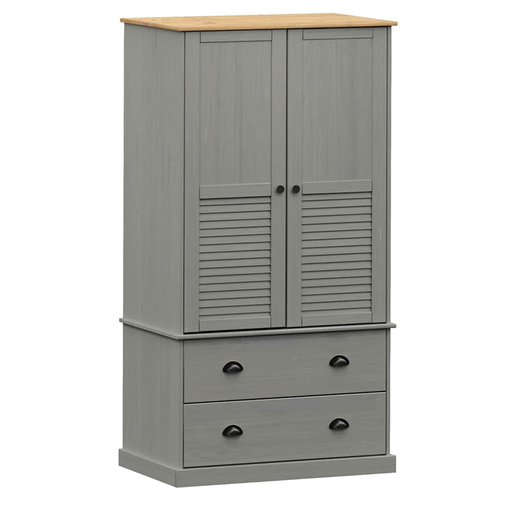 Garde-Robe Vigo 90X55X170 Cm Bois Massif De Pin