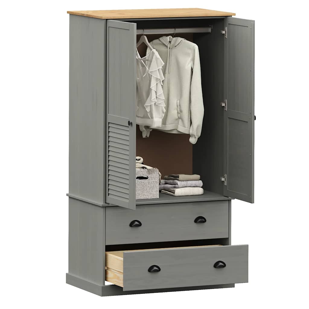 Garde-Robe Vigo 90X55X170 Cm Bois Massif De Pin