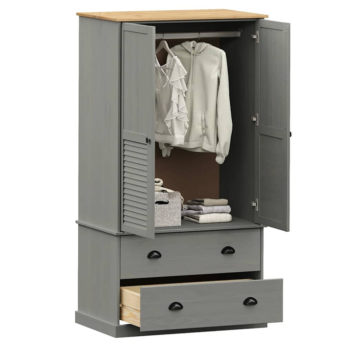 Garde-Robe Vigo 90X55X170 Cm Bois Massif De Pin