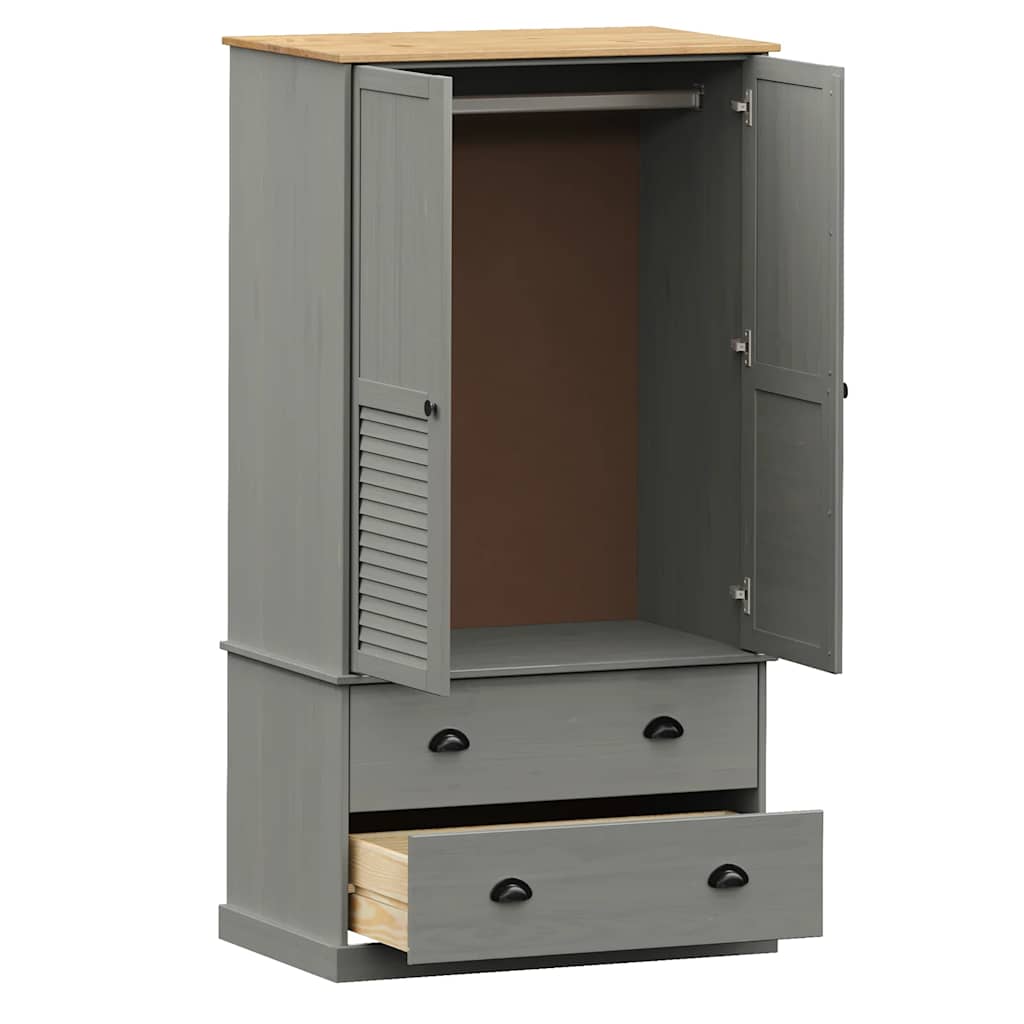 Garde-Robe Vigo 90X55X170 Cm Bois Massif De Pin