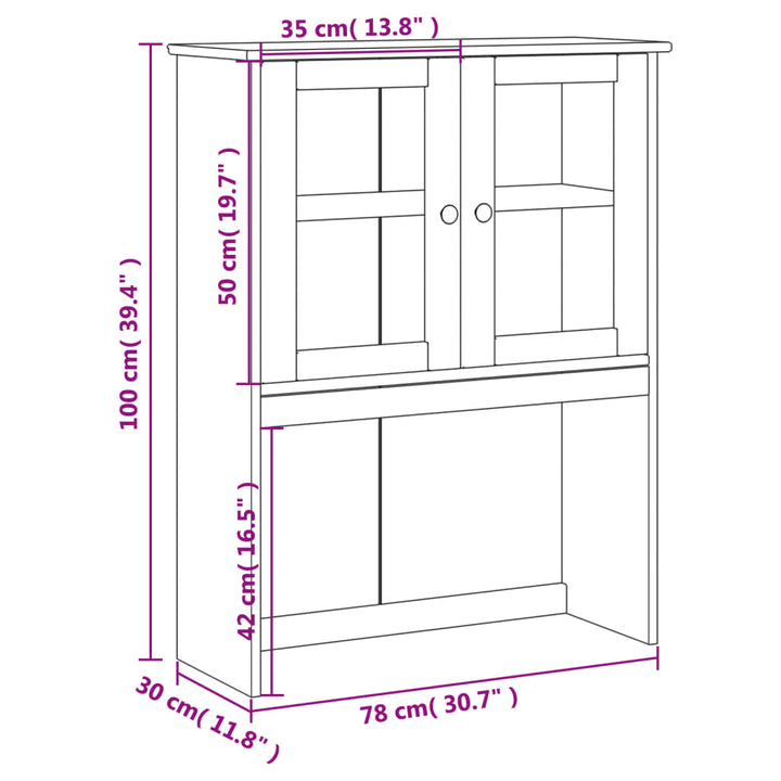 Dessus De Commode Vigo 78X30X100 Cm Bois Massif De Pin