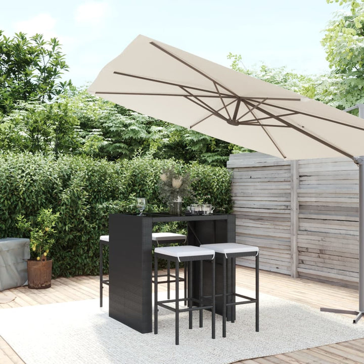 Ensemble De Bar De Jardin 7 Pcs Avec Coussins Poly Rotin