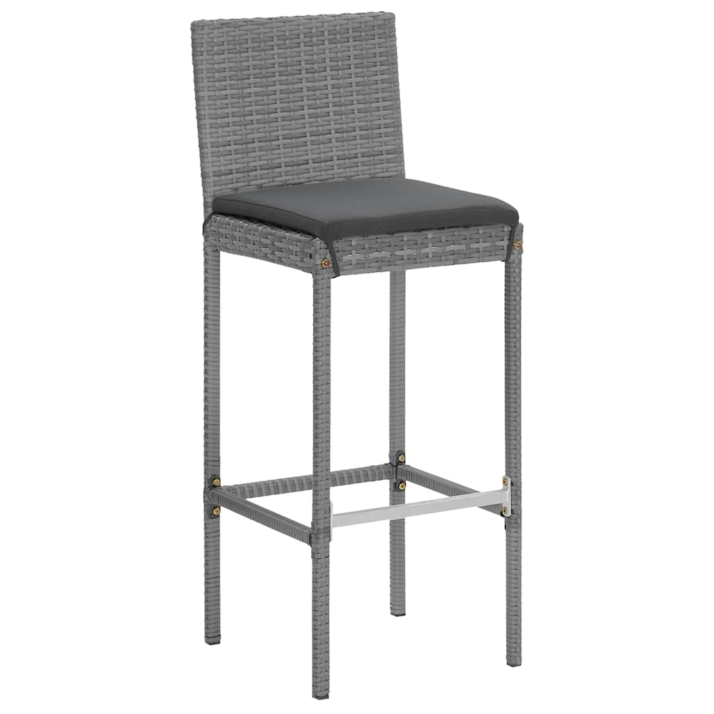 Ensemble De Bar De Jardin 7 Pcs Avec Coussins Poly Rotin