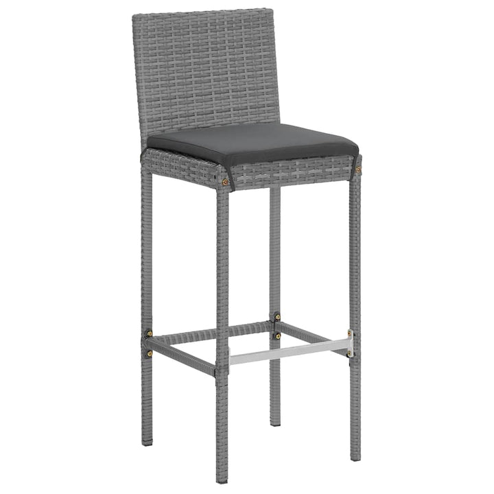 Ensemble De Bar De Jardin 7 Pcs Avec Coussins Poly Rotin