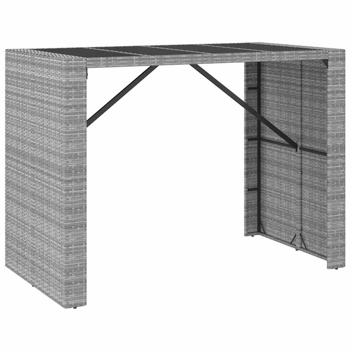 Ensemble De Bar De Jardin 7 Pcs Avec Coussins Poly Rotin
