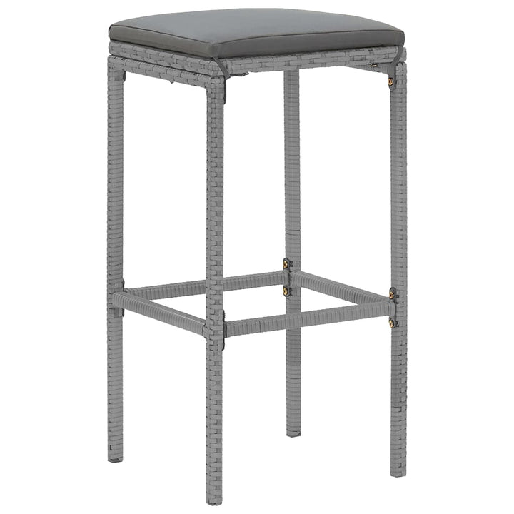 Ensemble De Bar De Jardin 7 Pcs Avec Coussins Poly Rotin