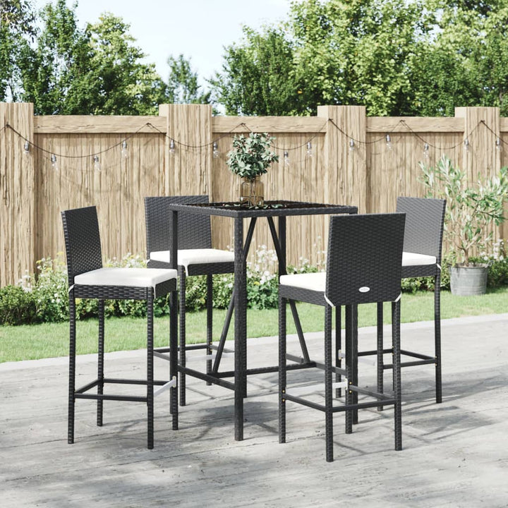 Ensemble De Bar De Jardin 7 Pcs Avec Coussins Poly Rotin