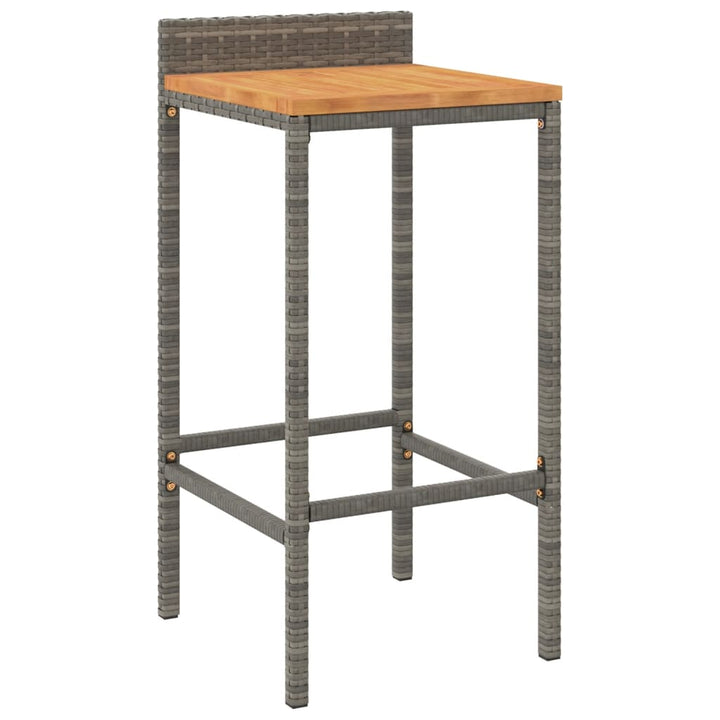 Ensemble De Bar Jardin 5 Pcs Poly Rotin/Bois Massif Acacia
